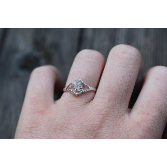 Engagement rings, raw diamond ring, raw stone ring, alternative engageme… - Picture 1 of 4